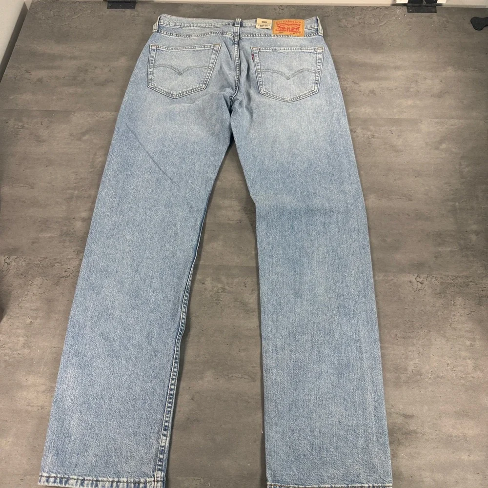 Levi's Jeans Mens 33x34 505 Regular Straight Light Wash Stretch NEW $75 Cowboy